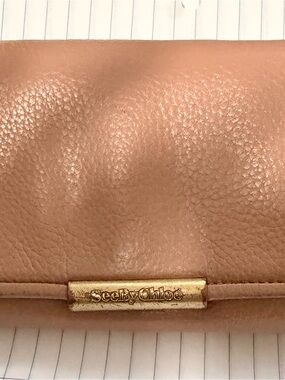 See By Chloe Pink Pebbled Leather Wallet with Gold-Tone Plate